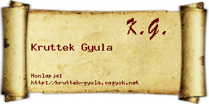 Kruttek Gyula névjegykártya